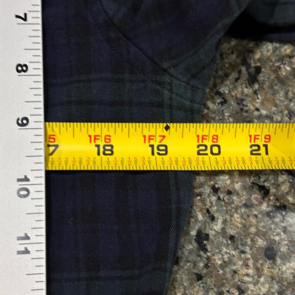 ASOS Men Shirt Size L Green Blue Plaid Button Up Long Sleeve Cotton Preppy - Picture 9 of 9